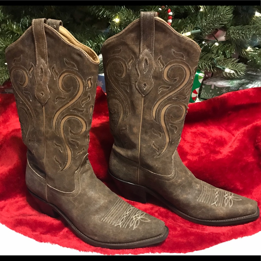 Old West women’s leather cowboy boots sz 9.5
